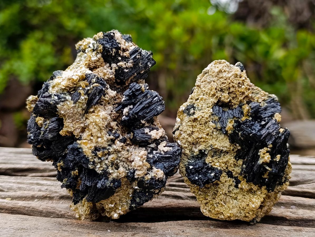 Natural Schorl Black Tourmaline with Vermiculite Mica x 6 From Erongo, Namibia - Toprock Gemstones and Minerals 
