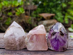Polished Window Amethyst Crystals x 12 From Akansobe, Madagascar - Toprock Gemstones and Minerals 