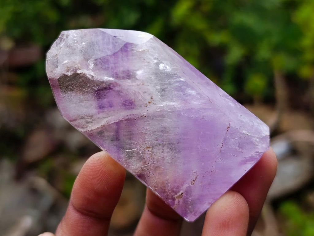Polished Window Amethyst Crystals x 12 From Akansobe, Madagascar - Toprock Gemstones and Minerals 