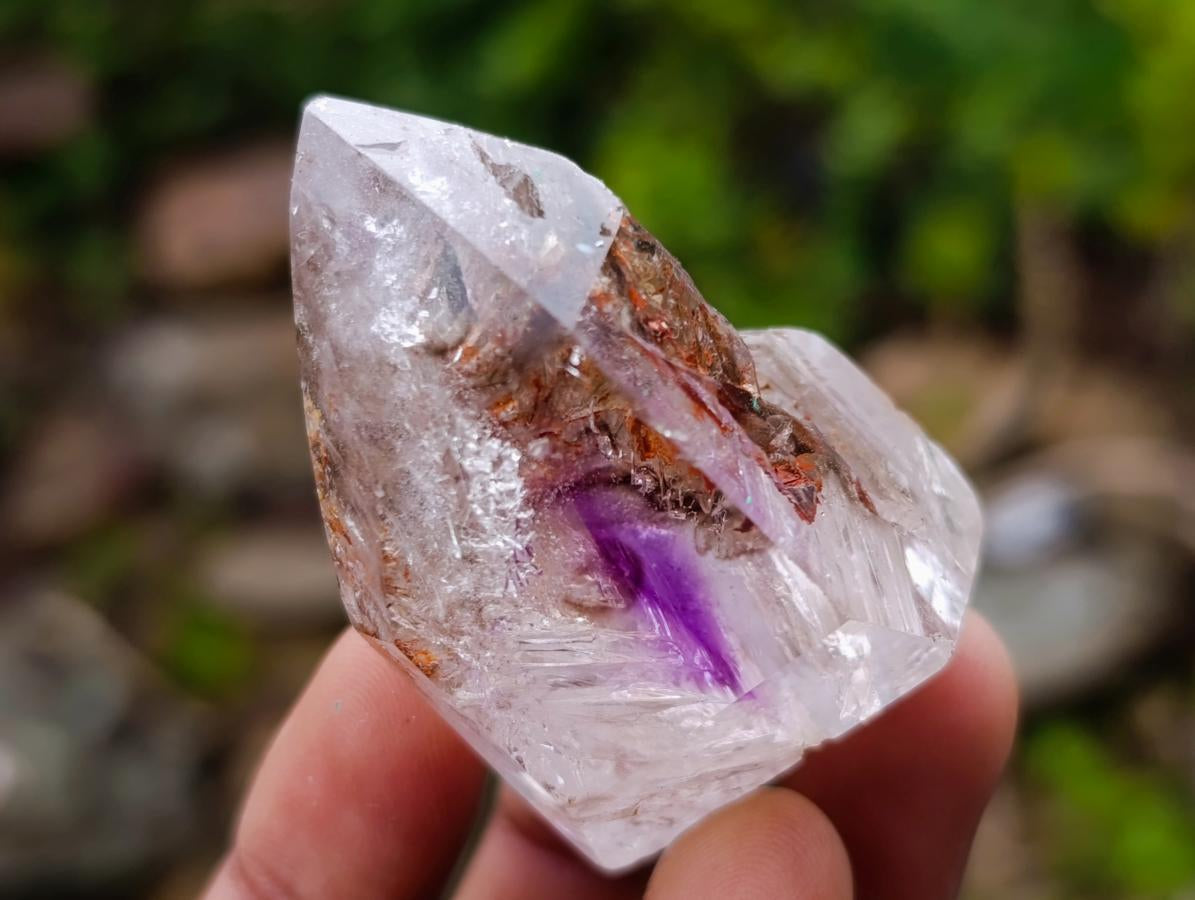 Polished Window Amethyst Crystals x 12 From Akansobe, Madagascar - Toprock Gemstones and Minerals 