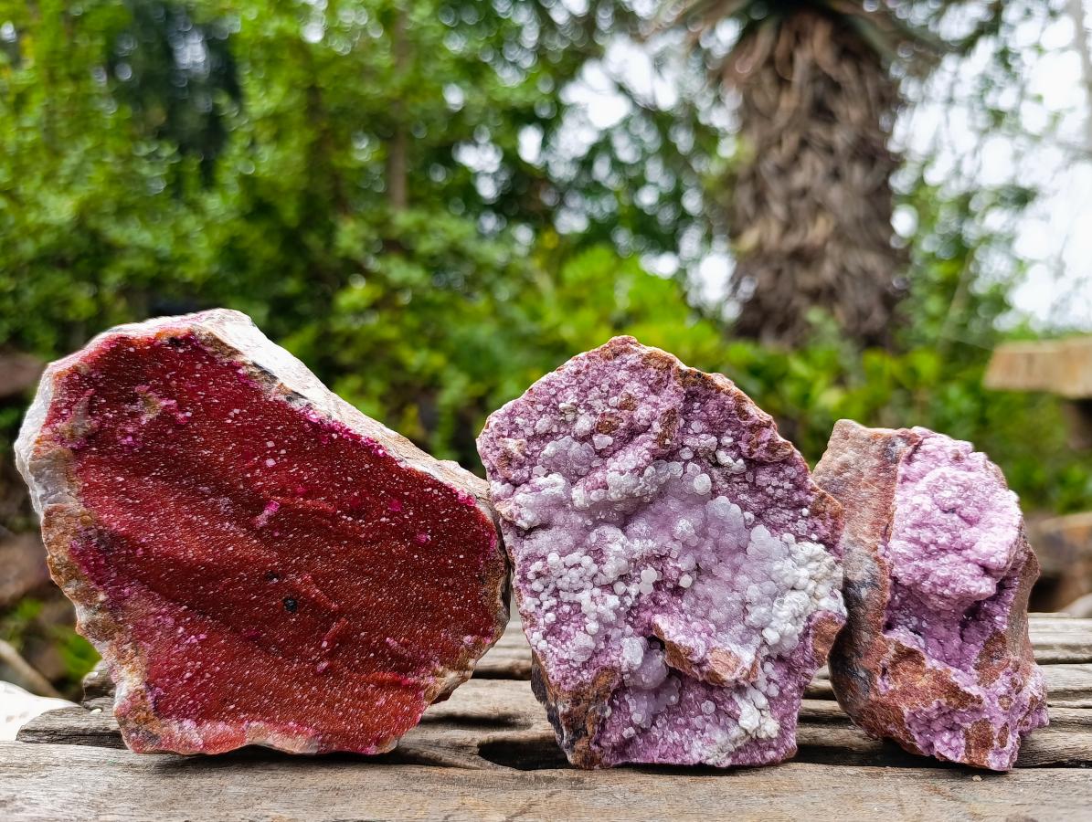 Natural Salrose Cobaltoan Dolomite Specimens x 3 From Kakanda, Congo - Toprock Gemstones and Minerals 