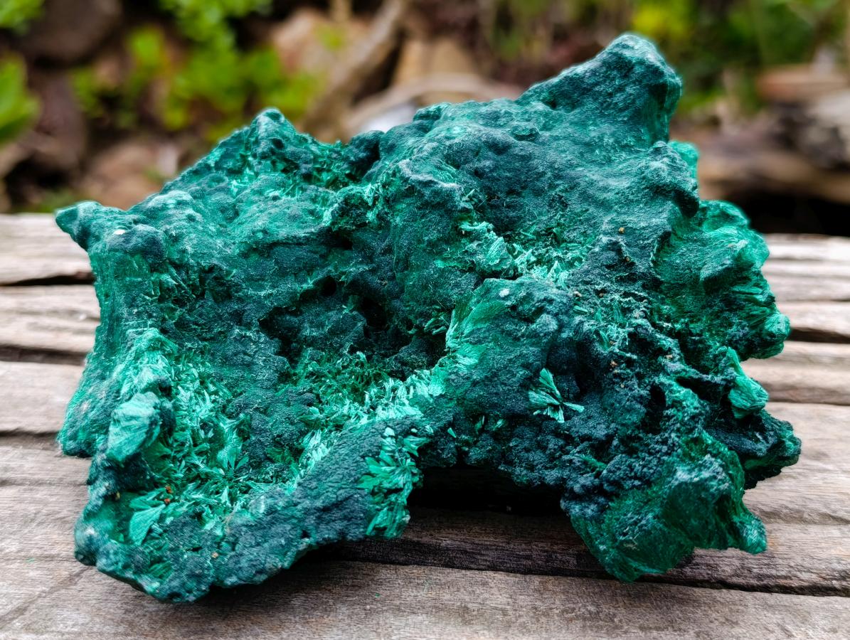 Natural Silky Malachite Specimens x 2 From Kasompe, Congo - Toprock Gemstones and Minerals 