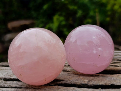 Polished Gemmy Star Rose Quartz Spheres x 6 From Madagascar - Toprock Gemstones and Minerals 