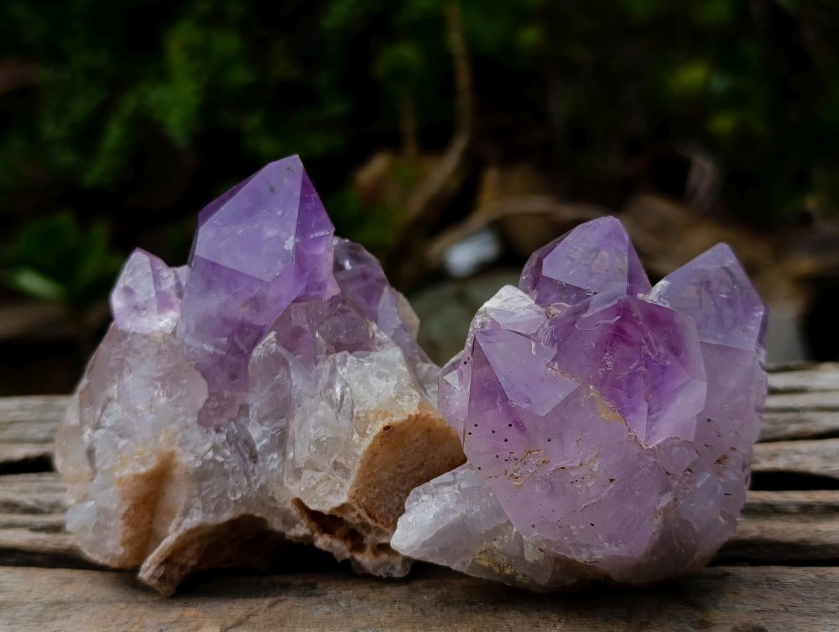 Natural Jacaranda Amethyst Crystals with Polished Terminations x 12 From Mumbwa, Zambia - Toprock Gemstones and Minerals 