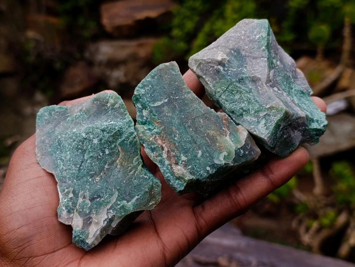 Natural Swazi Jade Cobbed Specimens x 24 From Swaziland - Toprock Gemstones and Minerals 