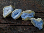 Polished One Side Blue Lace Agate Geodes x 15 From Nsanje, Malawi - Toprock Gemstones and Minerals 