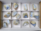 Polished One Side Blue Lace Agate Geodes x 15 From Nsanje, Malawi - Toprock Gemstones and Minerals 