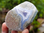Polished One Side Blue Lace Agate Geodes x 15 From Nsanje, Malawi - Toprock Gemstones and Minerals 