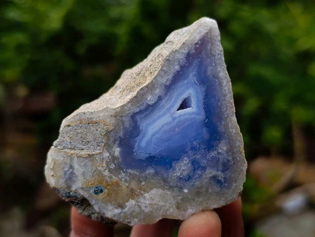 Polished One Side Blue Lace Agate Geodes x 15 From Nsanje, Malawi - Toprock Gemstones and Minerals 
