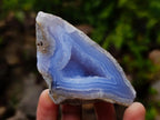 Polished One Side Blue Lace Agate Geodes x 15 From Nsanje, Malawi - Toprock Gemstones and Minerals 
