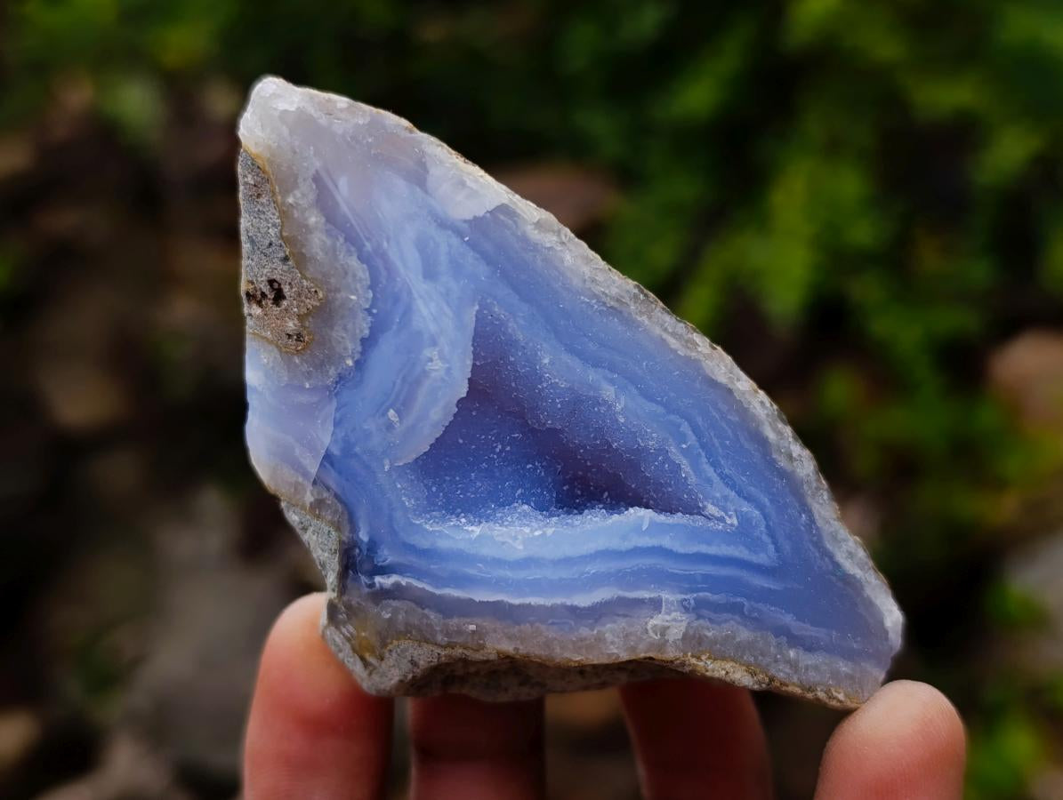 Polished One Side Blue Lace Agate Geodes x 15 From Nsanje, Malawi - Toprock Gemstones and Minerals 
