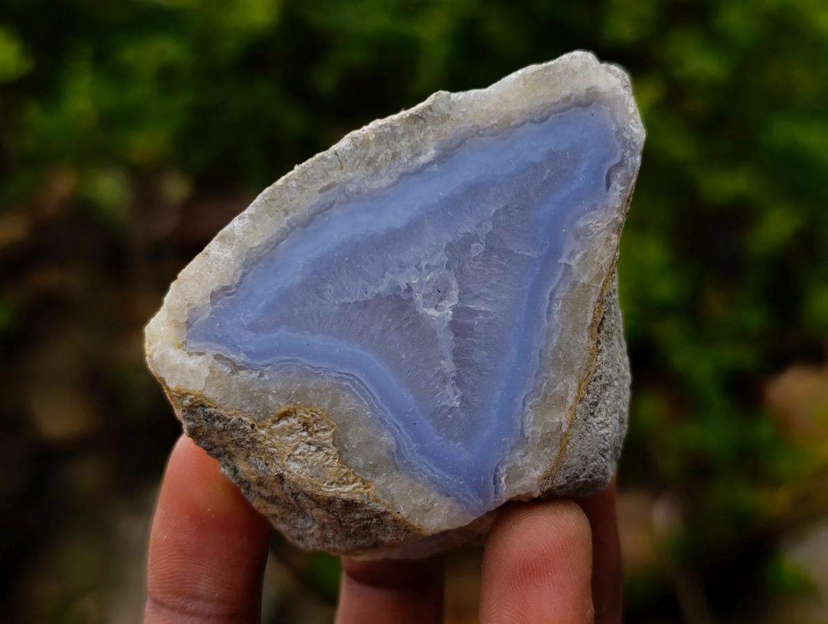 Polished One Side Blue Lace Agate Geodes x 15 From Nsanje, Malawi - Toprock Gemstones and Minerals 