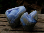 Polished and Natural Blue Lace Agate Standing Display Pieces x 6 From Nsanje, Malawi - Toprock Gemstones and Minerals 