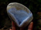 Polished and Natural Blue Lace Agate Standing Display Pieces x 6 From Nsanje, Malawi - Toprock Gemstones and Minerals 