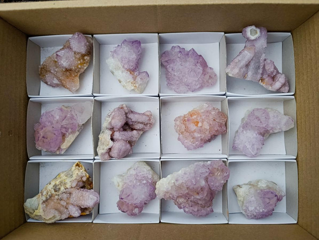 Natural Spirit Amethyst Clusters x 12 From Boekenhouthoek, South Africa - Toprock Gemstones and Minerals 