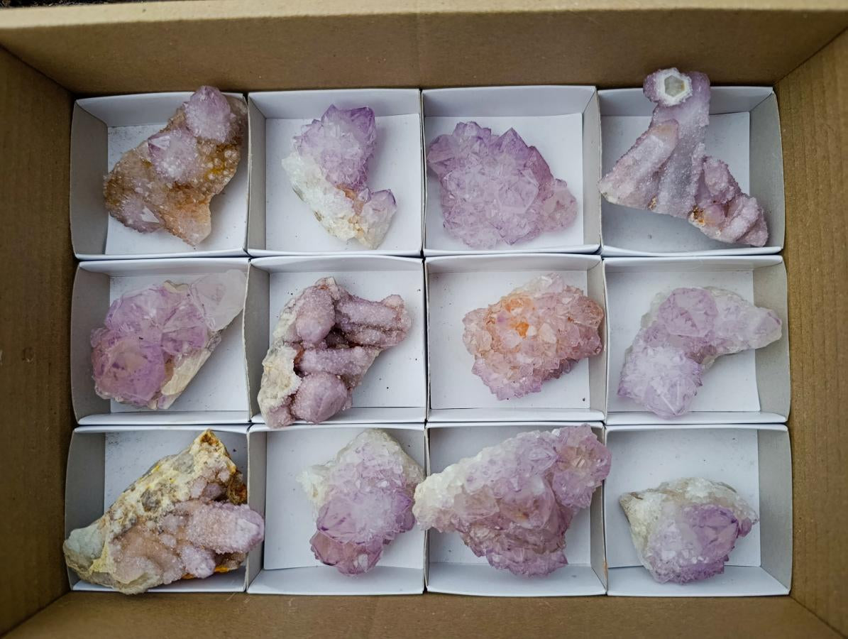 Natural Spirit Amethyst Clusters x 12 From Boekenhouthoek, South Africa - Toprock Gemstones and Minerals 