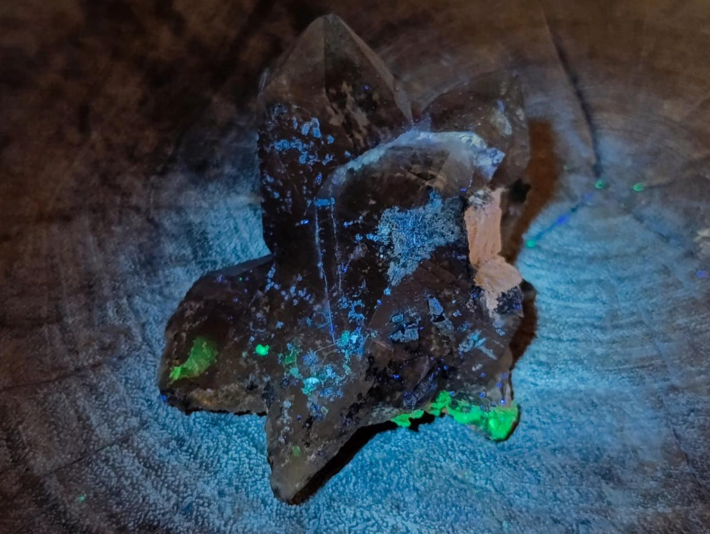 Natural Smokey Quartz Crystals with Foitite and Hyalite Opal x 6 From Erongo, Namibia - Toprock Gemstones and Minerals 