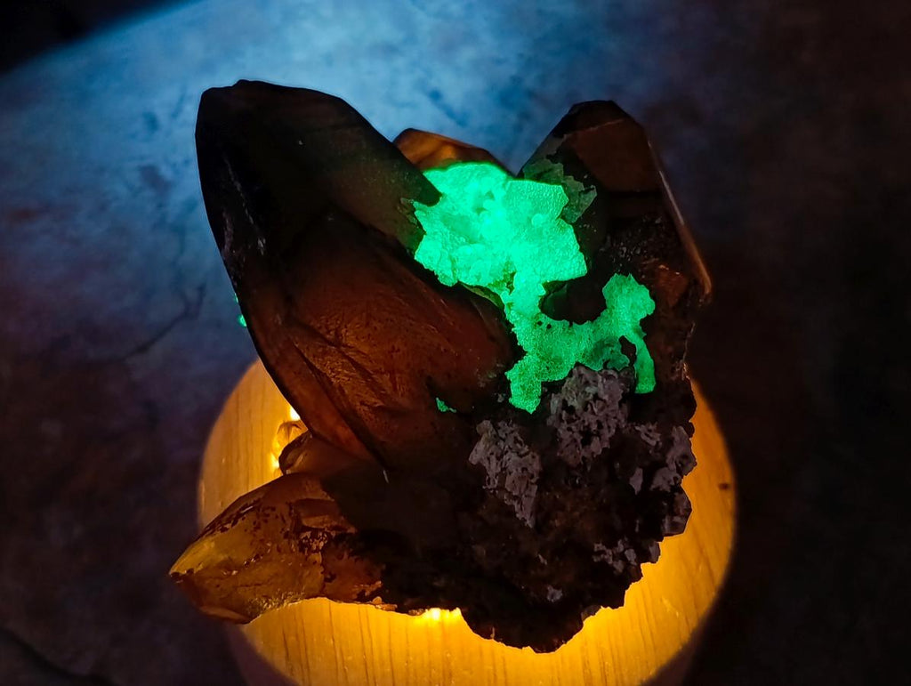 Natural Smokey Quartz Crystals with Foitite and Hyalite Opal x 6 From Erongo, Namibia - Toprock Gemstones and Minerals 