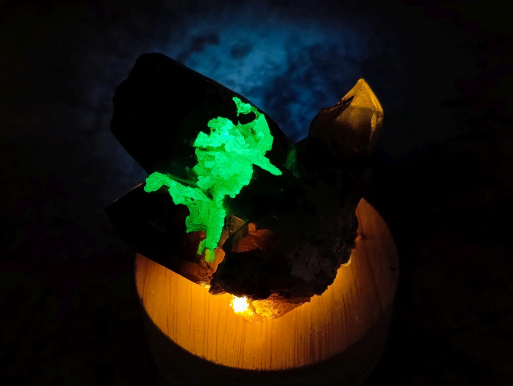 Natural Smokey Quartz Crystals with Foitite and Hyalite Opal x 6 From Erongo, Namibia - Toprock Gemstones and Minerals 