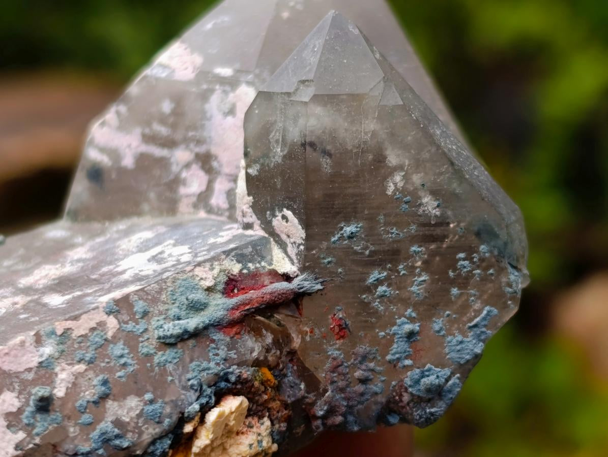 Natural Smokey Quartz Crystals with Foitite and Hyalite Opal x 6 From Erongo, Namibia - Toprock Gemstones and Minerals 
