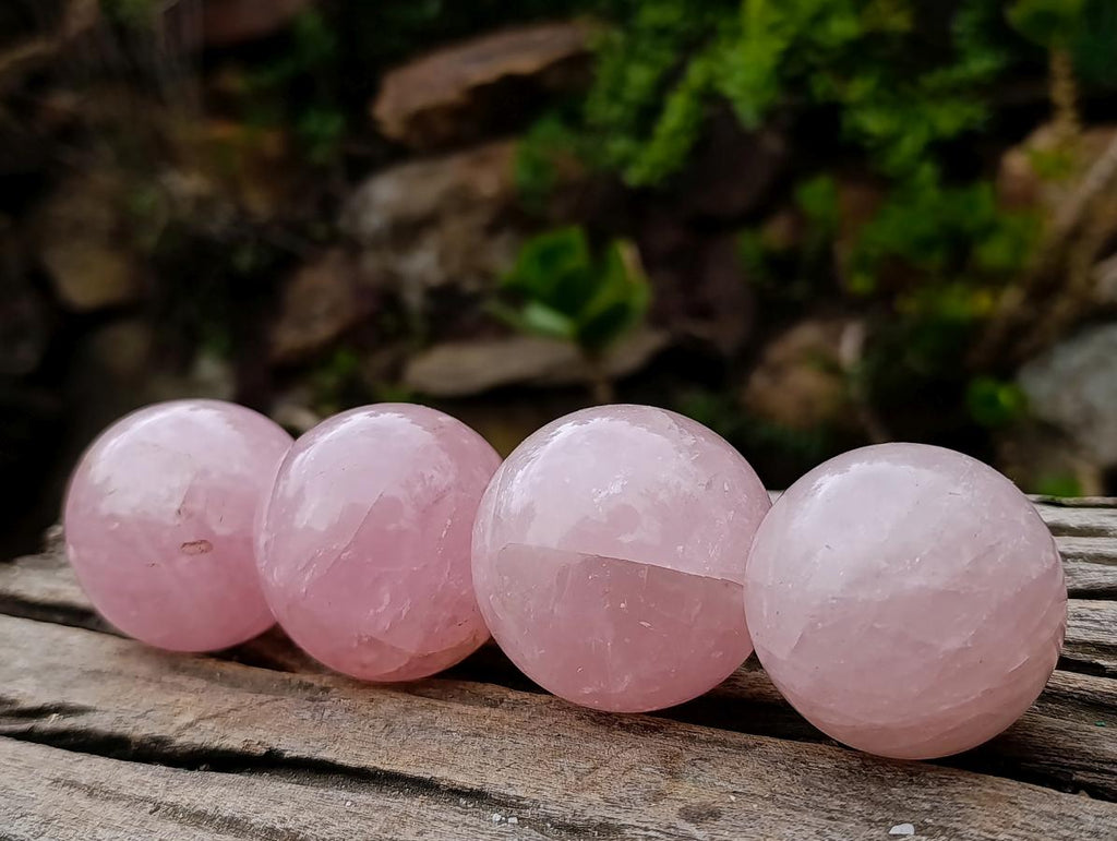 Polished Gemmy Rose Quartz Spheres x 12 From Madagascar - Toprock Gemstones and Minerals 