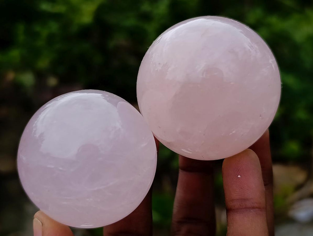 Polished Gemmy Rose Quartz Spheres x 12 From Madagascar - Toprock Gemstones and Minerals 