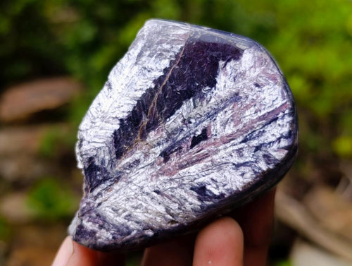 Polished One Side Silver Leaf Lepidolite Slices x 24 From Zimbabwe - Toprock Gemstones and Minerals 