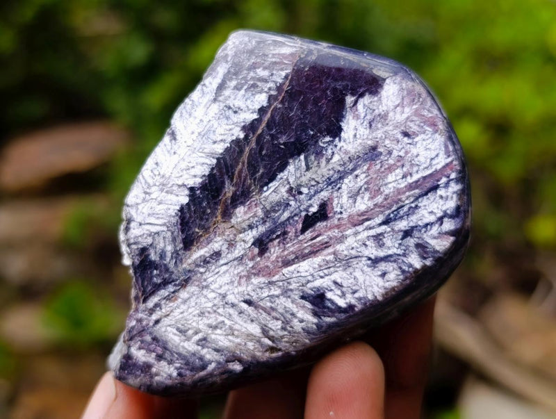 Polished One Side Silver Leaf Lepidolite Slices x 24 From Zimbabwe - Toprock Gemstones and Minerals 