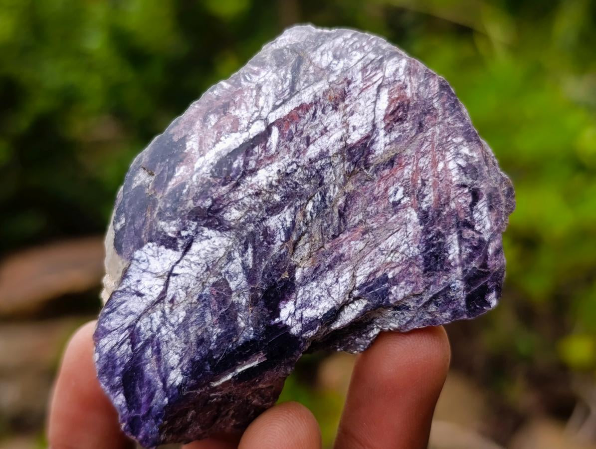 Polished One Side Silver Leaf Lepidolite Slices x 24 From Zimbabwe - Toprock Gemstones and Minerals 