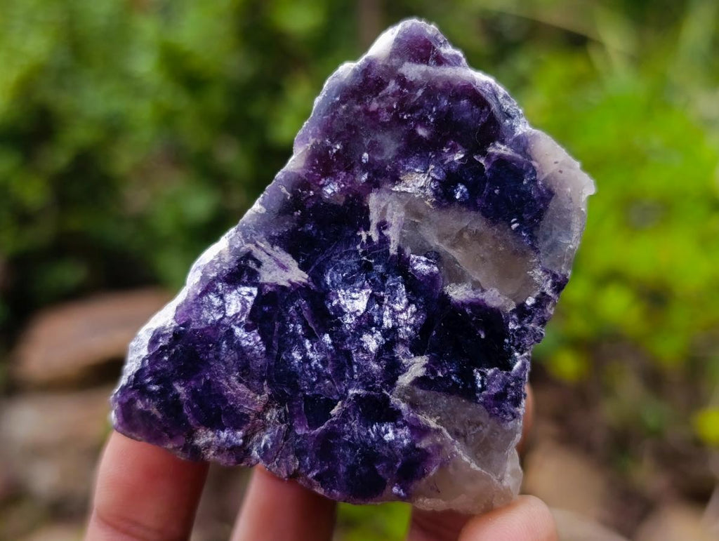Polished One Side Silver Leaf Lepidolite Slices x 24 From Zimbabwe - Toprock Gemstones and Minerals 