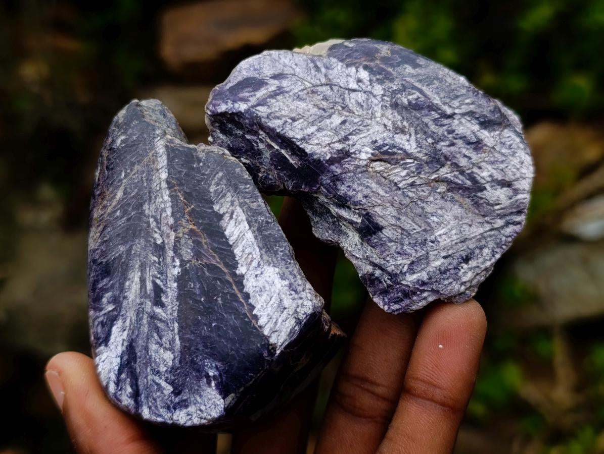 Polished One Side Silver Leaf Lepidolite Slices x 24 From Zimbabwe - Toprock Gemstones and Minerals 