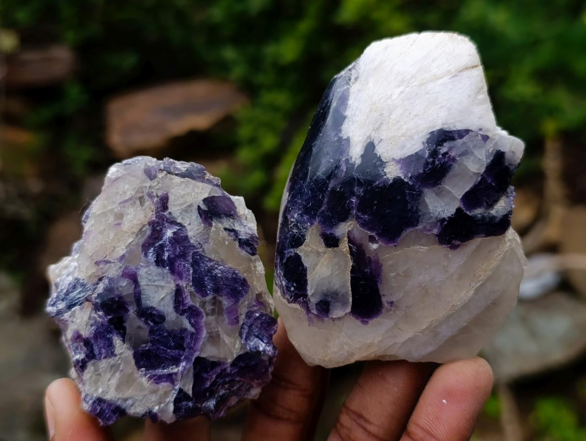 Polished One Side Silver Leaf Lepidolite Slices x 24 From Zimbabwe - Toprock Gemstones and Minerals 
