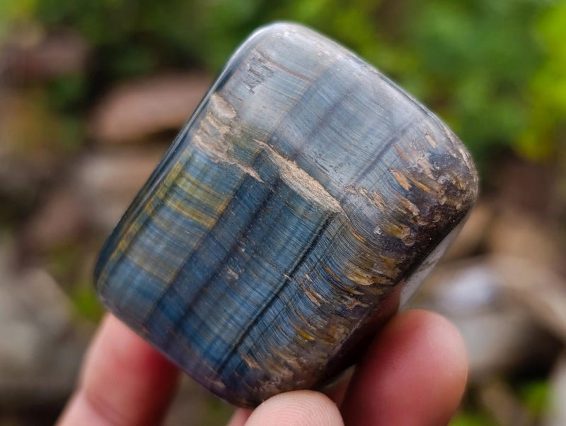 Polished Blue, Red and Gold Tigers Eye Tumbled Sliced x 24 From Prieska, South Africa - Toprock Gemstones and Minerals 