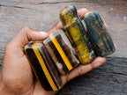 Polished Blue, Red and Gold Tigers Eye Tumbled Sliced x 24 From Prieska, South Africa - Toprock Gemstones and Minerals 