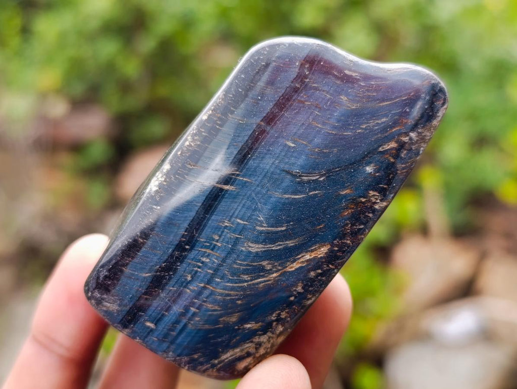 Polished Blue, Red and Gold Tigers Eye Tumbled Sliced x 24 From Prieska, South Africa - Toprock Gemstones and Minerals 