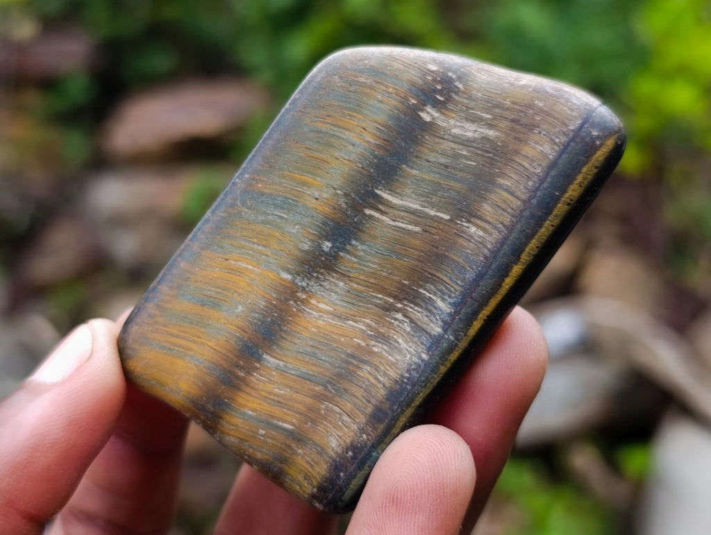 Polished Blue, Red and Gold Tigers Eye Tumbled Sliced x 24 From Prieska, South Africa - Toprock Gemstones and Minerals 