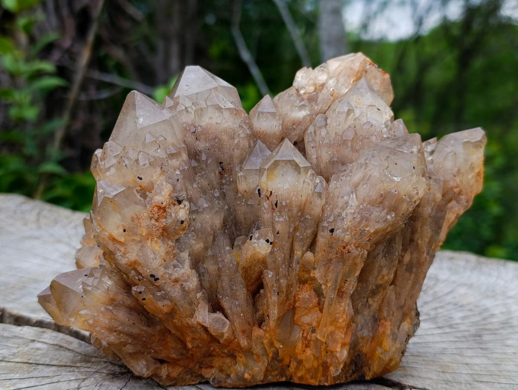 Natural Large Cascading White Phantom Smokey Luena Quartz Cluster x 1 From Luena, Congo - Toprock Gemstones and Minerals 