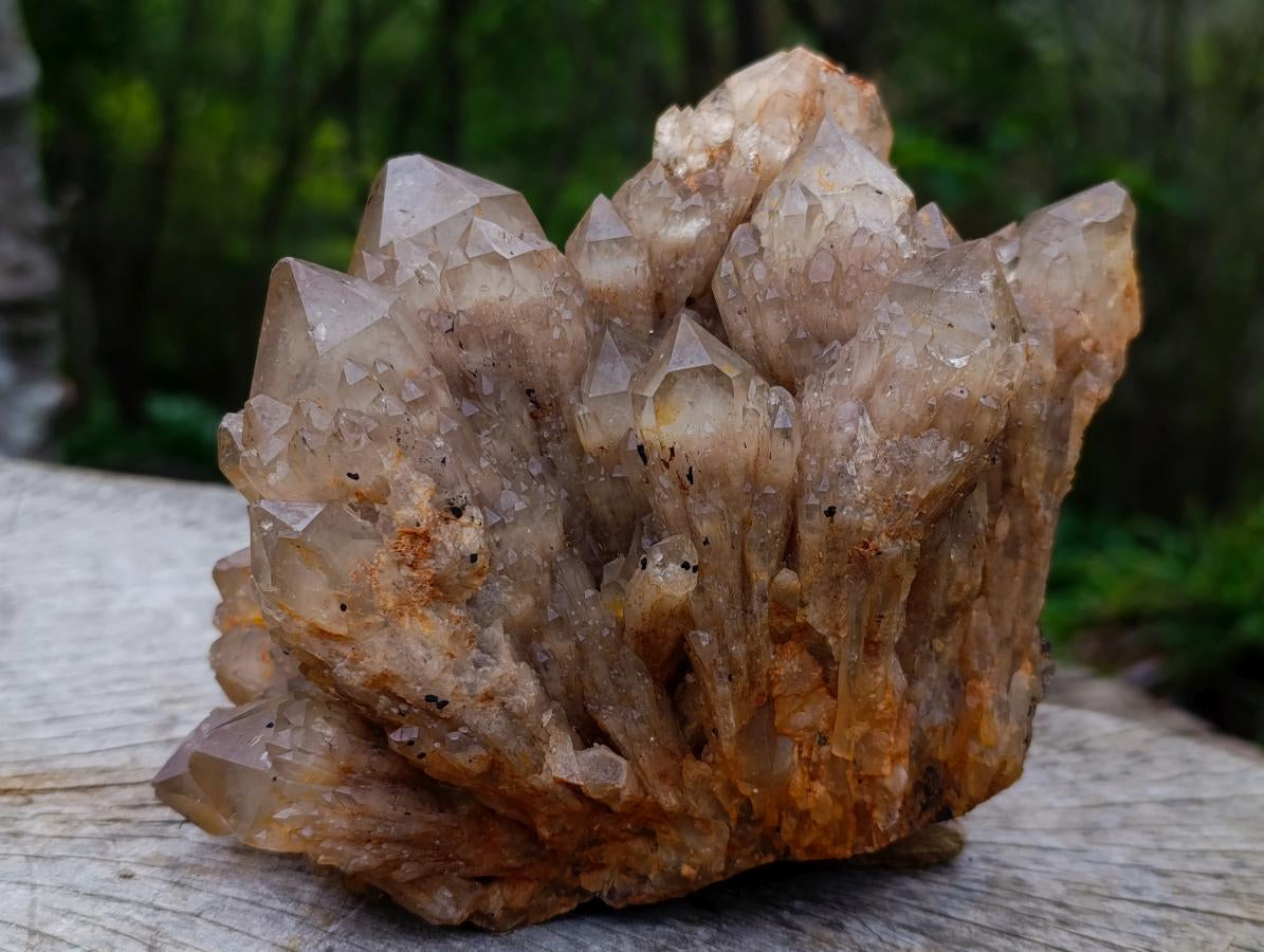 Natural Large Cascading White Phantom Smokey Luena Quartz Cluster x 1 From Luena, Congo - Toprock Gemstones and Minerals 