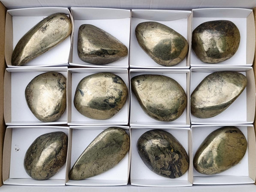 Polished Basalt Pharaoh Stone Free Forms x 12 From Iron Duke Mine, Zimbabwe - Toprock Gemstones and Minerals 