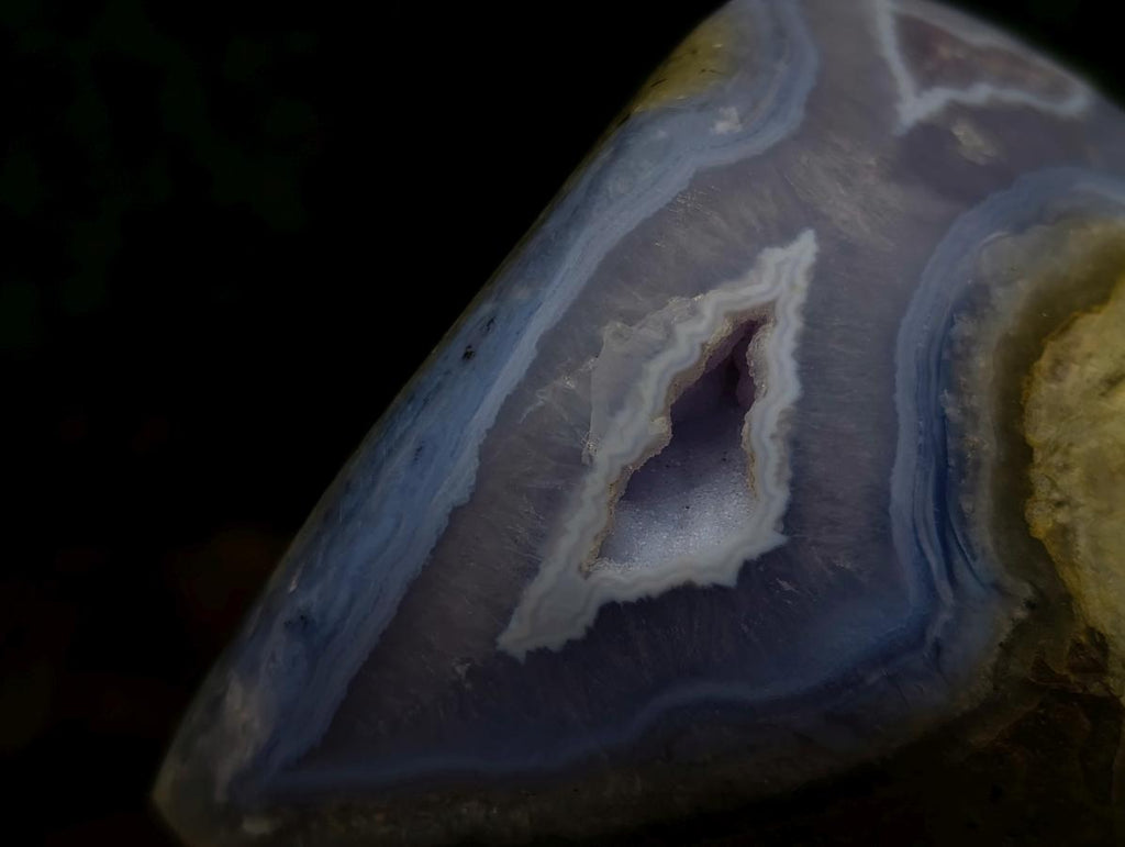 Polished Blue Lace Agate Standing Display Pieces x 2 From Nsanje, Malawi - Toprock Gemstones and Minerals 