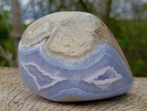 Polished Blue Lace Agate Standing Display Pieces x 2 From Nsanje, Malawi - Toprock Gemstones and Minerals 