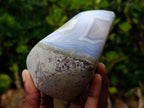 Polished Blue Lace Agate Standing Display Pieces x 2 From Nsanje, Malawi - Toprock Gemstones and Minerals 