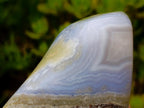 Polished Blue Lace Agate Standing Display Pieces x 2 From Nsanje, Malawi - Toprock Gemstones and Minerals 