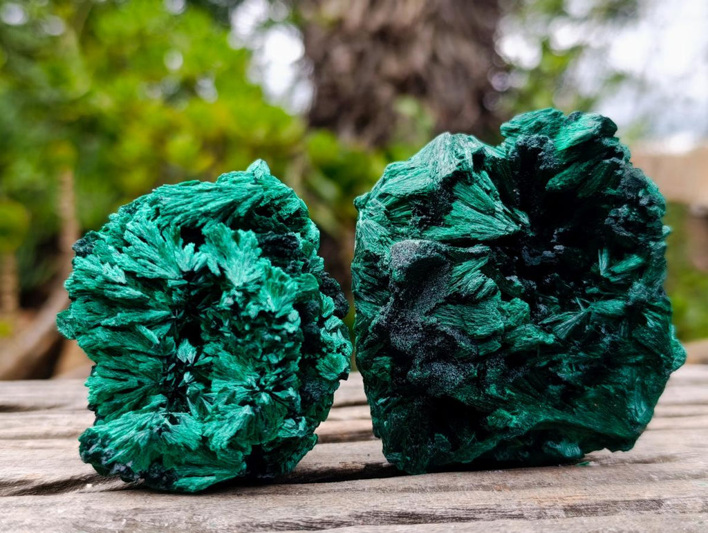 Natural Silky Malachite Specimens x 6 From Kasompe, Congo - Toprock Gemstones and Minerals 
