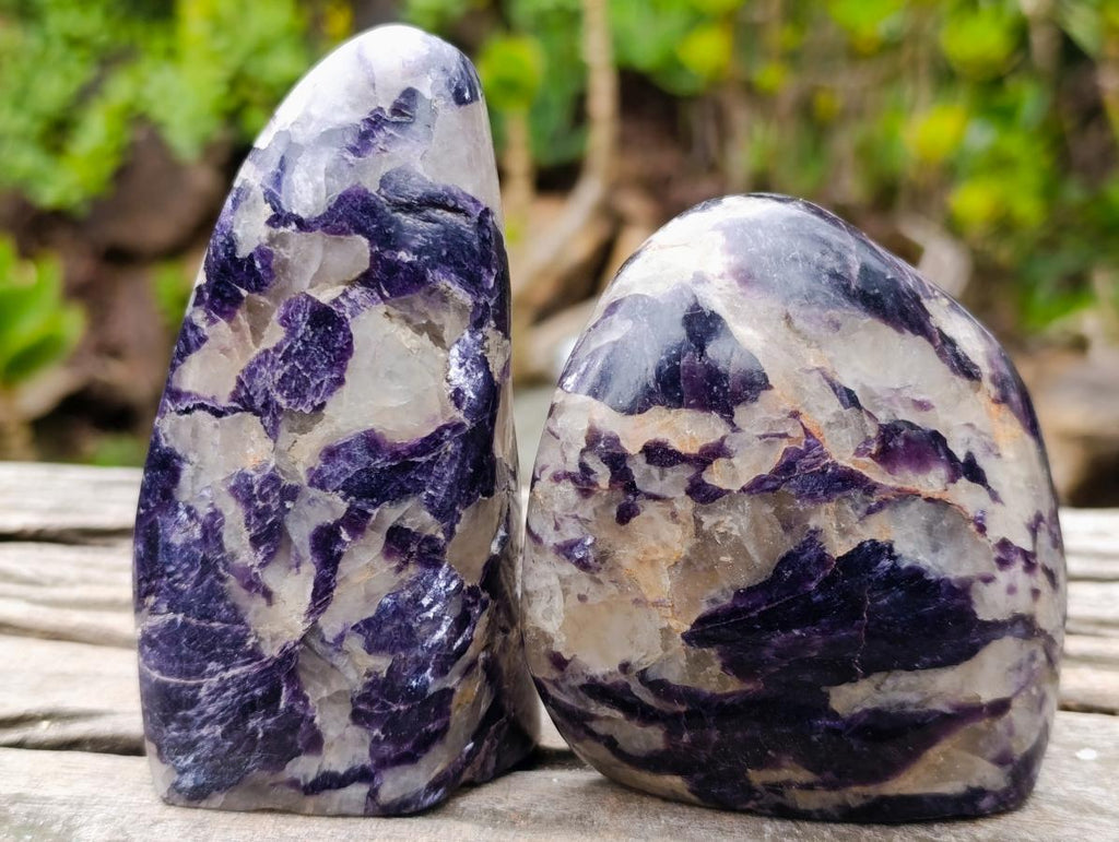 Polished Lepidolite Standing Display Pieces x 6 From Zimbabwe - Toprock Gemstones and Minerals 