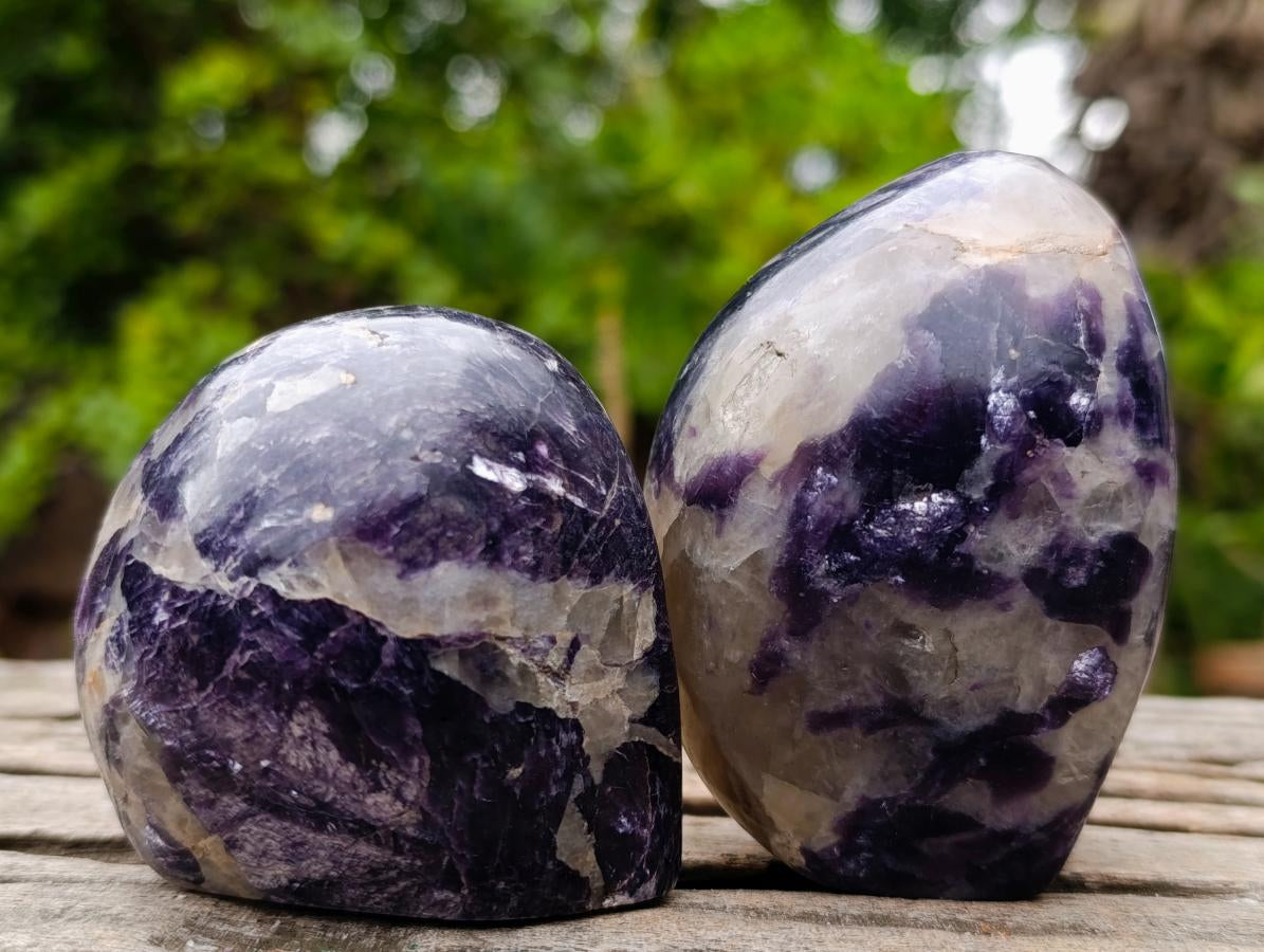 Polished Lepidolite Standing Display Pieces x 6 From Zimbabwe - Toprock Gemstones and Minerals 