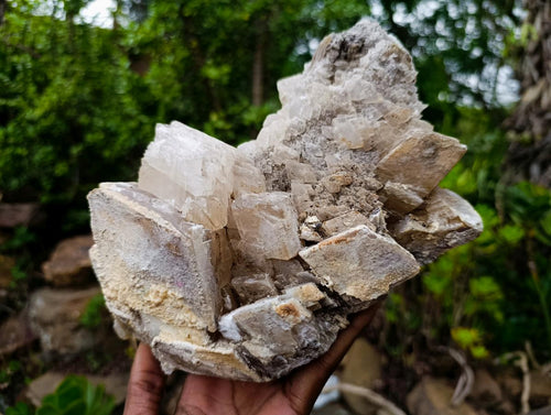 Natural Large Stacked Rhombohedral Calcite Cluster with Phosphorus Aragonite x 1 From Albert's Mountain, Lesotho - Toprock Gemstones and Minerals 