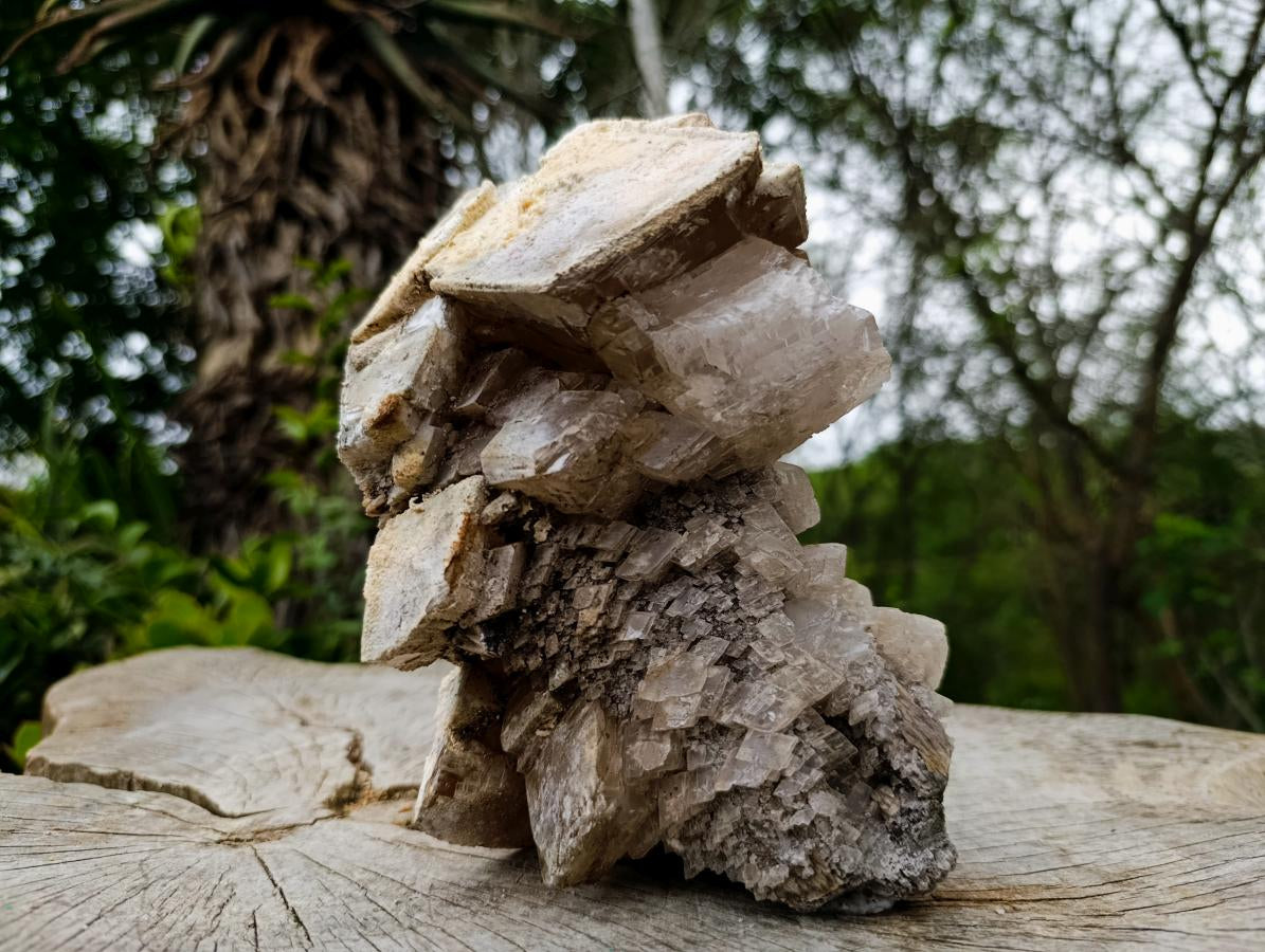 Natural Large Stacked Rhombohedral Calcite Cluster with Phosphorus Aragonite x 1 From Albert's Mountain, Lesotho - Toprock Gemstones and Minerals 