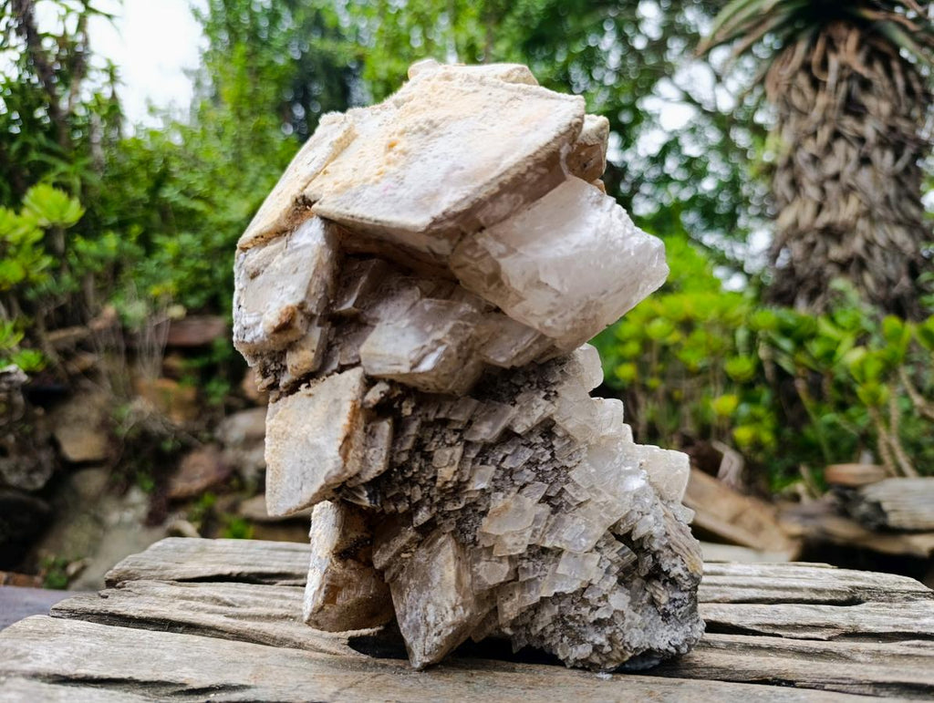 Natural Large Stacked Rhombohedral Calcite Cluster with Phosphorus Aragonite x 1 From Albert's Mountain, Lesotho - Toprock Gemstones and Minerals 