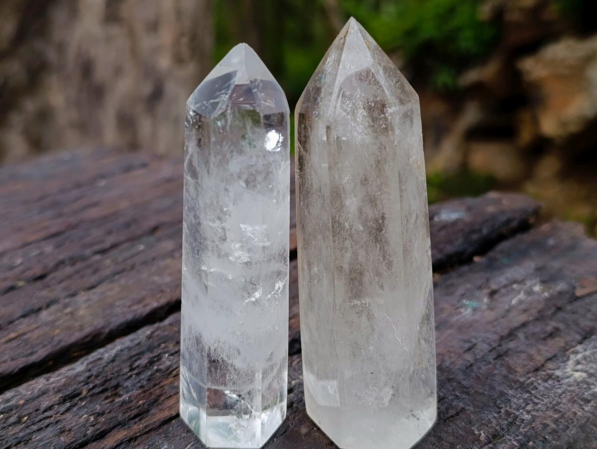 Polished Clear Quartz Crystals x 6 From Madagascar - Toprock Gemstones and Minerals 
